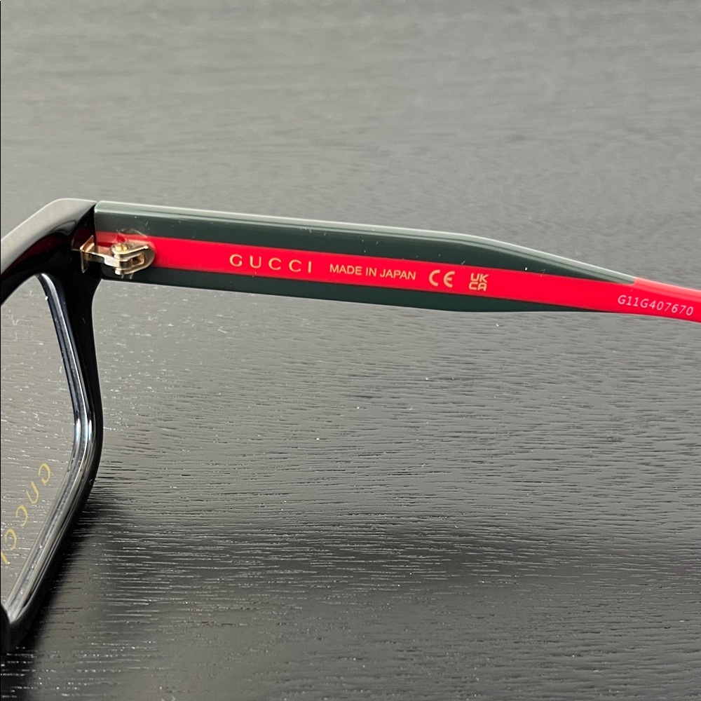 Gucci RX Black Red Green glasses Eyewear with Case NW - Picture 9 of 14